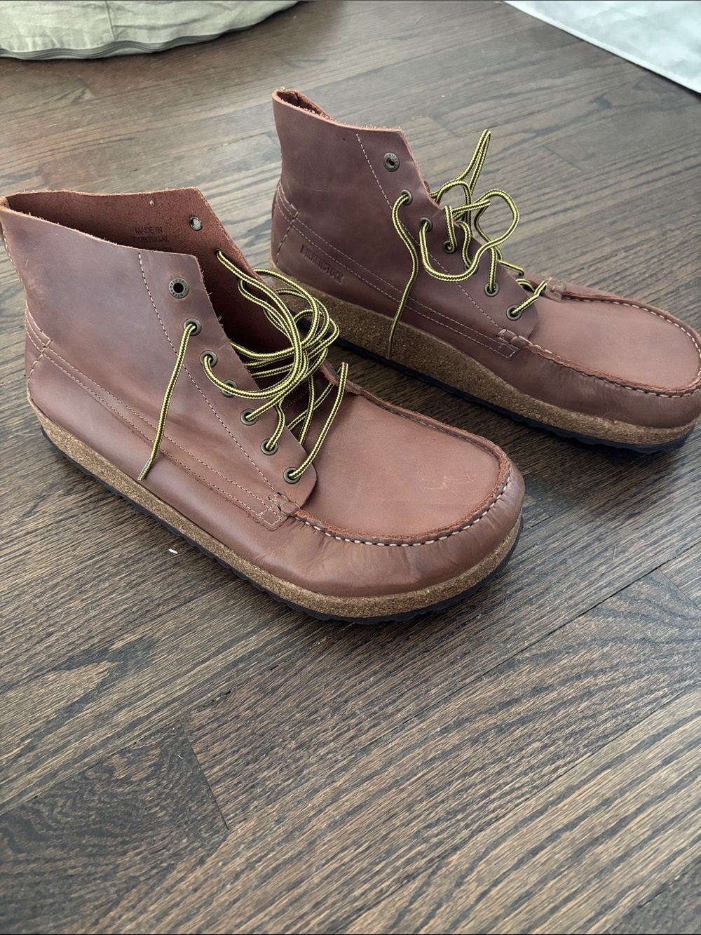 Birkenstock Marton Men’s Brown Leather Moc Toe Lace-Up Boots - Picture 2 of 3